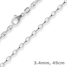 3,4mm Schiffsankerkette Silberkette Collier Halskette aus 925 Silber 45cm