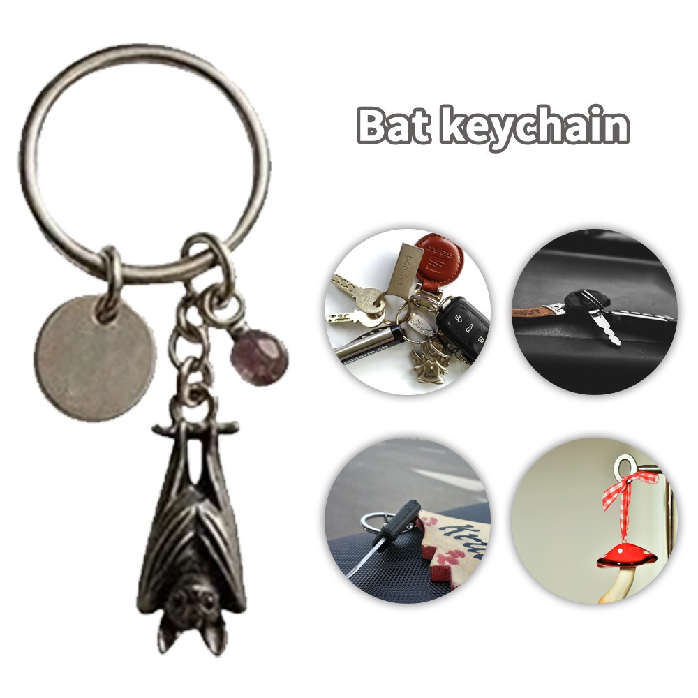 Bat Inspirational Keychain Emotional Support Bat Keychain Metal Bat Pendant