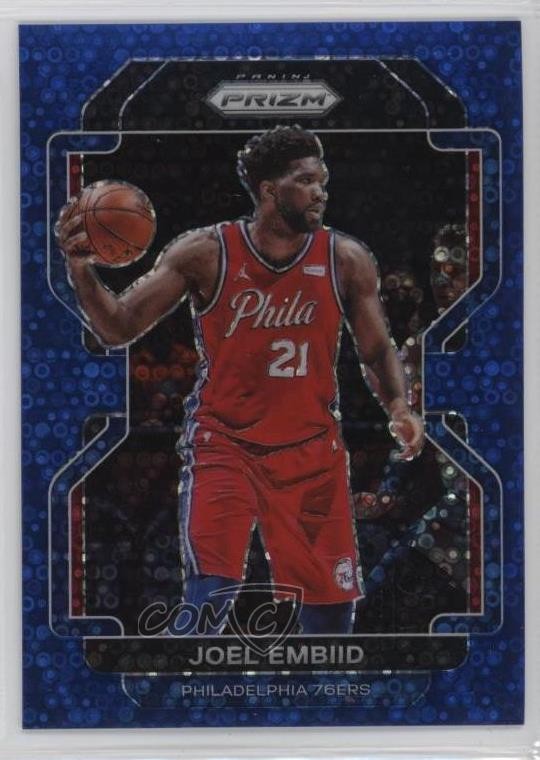 2021-22 Panini Prizm Fast Break Blue Prizm 54/150 Joel Embiid #176 1pe9