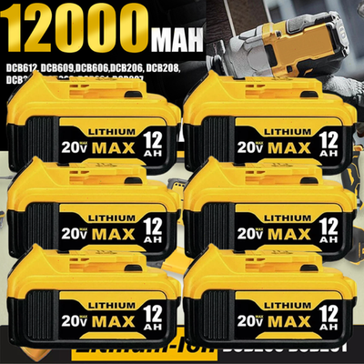 #ad Pack 12.0AH For DeWalt 20V 20 Volt Max XR Lithium Ion Battery DCB206 2 DCB205 2 $80.00