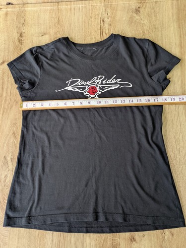 Diesel Womens Diesel Rider Logo T-Shirt Size LBlack Short Sleeve Crew Neck - Picture 7 of 9