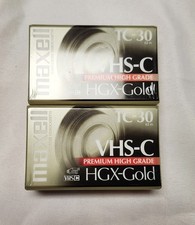 2 Maxell VHS-C TC-30 HGX-Gold Camcorder Tape Cassette Premium High Grade SEALED