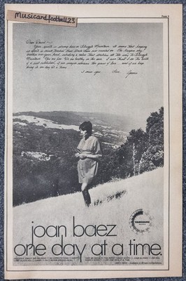 JOAN BAEZ - ONE DAY AT A TIME advert Rolling Stone 1970 16¾''x11'' 42x28cm EX