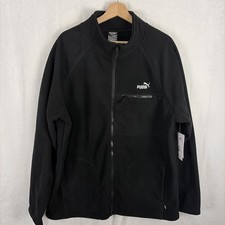 Image of Puma Polar Fleece Jacket W/ Raglan Sleeve Black Mens Size XL NEW