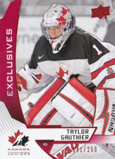 19-20 Team Canada Juniors Taylor Gauthier /250 Exclusives Upper Deck 2019