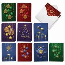 20 Assorted Christmas Notes w/ Envelopes (10 Designs, 2 Each) Holiday Decor
