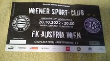 Ticket Wiener Sportclub Austria Match Karte ÖFB CUP 2022 Fußball Bundesliga Wien