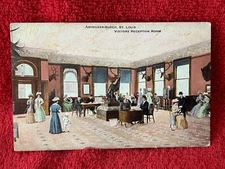 1910 postcard Beer ADVERTISING  ANHEUSER BUSCH  visitors reception room unposted