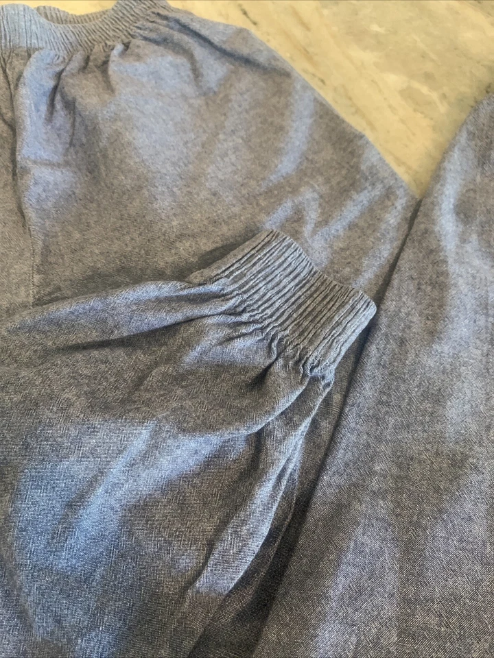 American Apparel Light Blue Denim Like Size Small Pants. Elastic Waist & ￼Ankles - Image 3 of 4