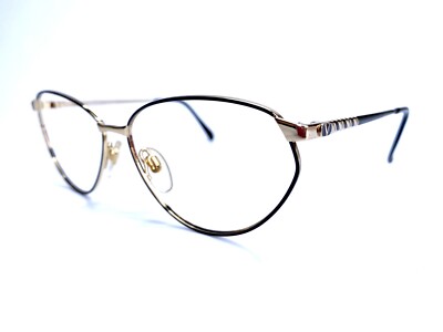 New Valentino Black Gold Cat Eye Metal Frame Eyeglasses