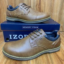 IZOD Men's Cal Memory Foam Casual Lace Up Shoes  Brown  Sizes  Condition
