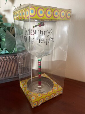 Lola Wine Glass, Mommy's Little Helper Wine Bottle Image Lola Ellis  Designs, NIP | eBay