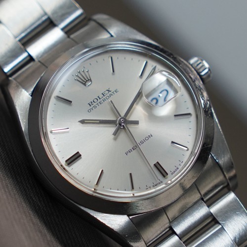 (Box, Docs, Serviced) Rolex Oysterdate 6694 Vintage Men's Watch 34mm Extra Links