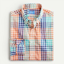 NWT 69 J.Crew Men's LARGE Slim Secret Wash LS Shirt CoolMax Bill Multi Plaid