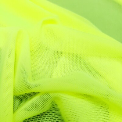 Neon Highlighter Yellow Way Stretch Power Mesh Fabric 58