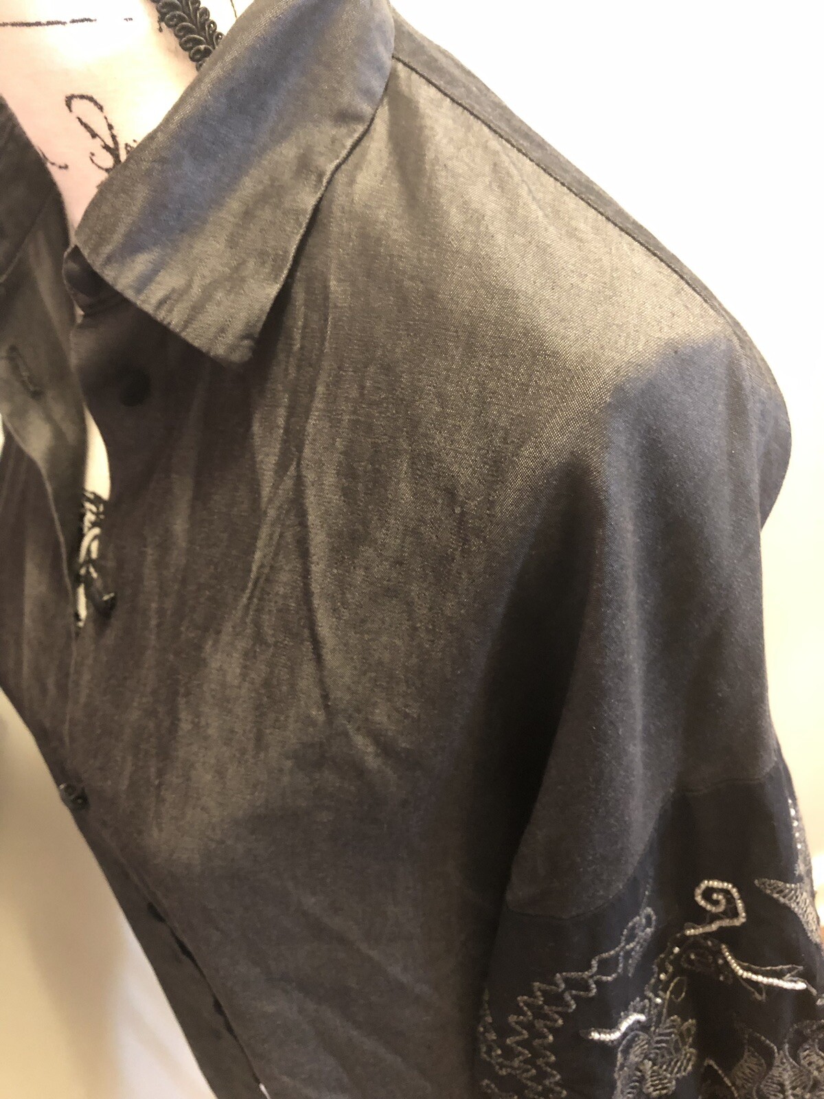 ZARA Blouse Basic Collection Shirt Button Down Bl… - image 2