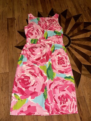 Lilly Pulitzer Womens Hotty Pink First Impression Collins Dress Size 2 Silk Rose