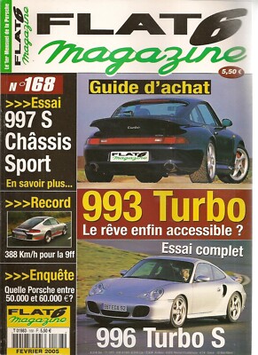FLAT 6 168 TEST PORSCHE 996 TURBO S 993 TURBO 9FF 840PS 388KM/H 964 CARRERA CUP