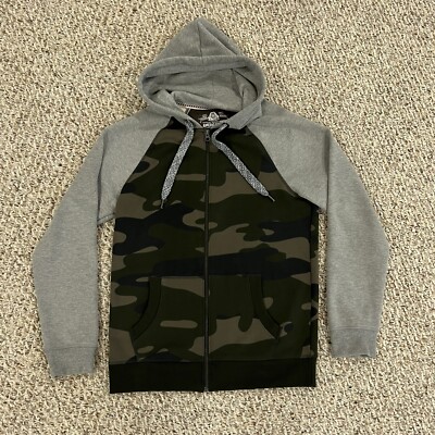 American Rag Camo Hoodie Mens Long Sleeve Full Zipper Small