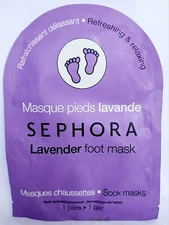 Sephora LAVENDER Foot Mask Refreshing Relaxing Sock Masks Soothe Feet 1 Pair New
