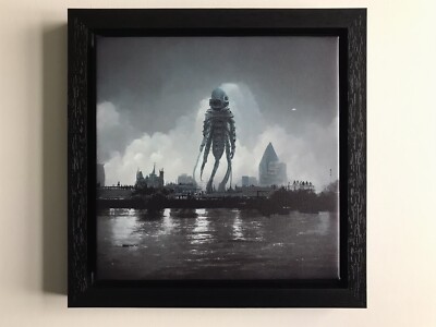 Alien Creature 20 x 20 cm hochwertiger Leinwanddruck / exklusives Einzelstück Unikat