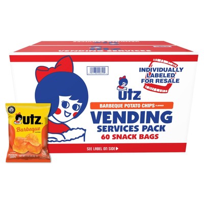 Utz Potato Chips, Barbeque - 1 Ounce (Pack of 60), Crispy Potato Chips Made f...