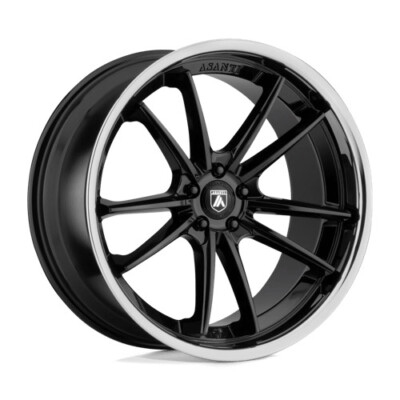 4-Asanti Black ABL-23 SIGMA 20X10.5 5X114.3 38 72.56 GLOSS BLACK W/ CHROME LIP