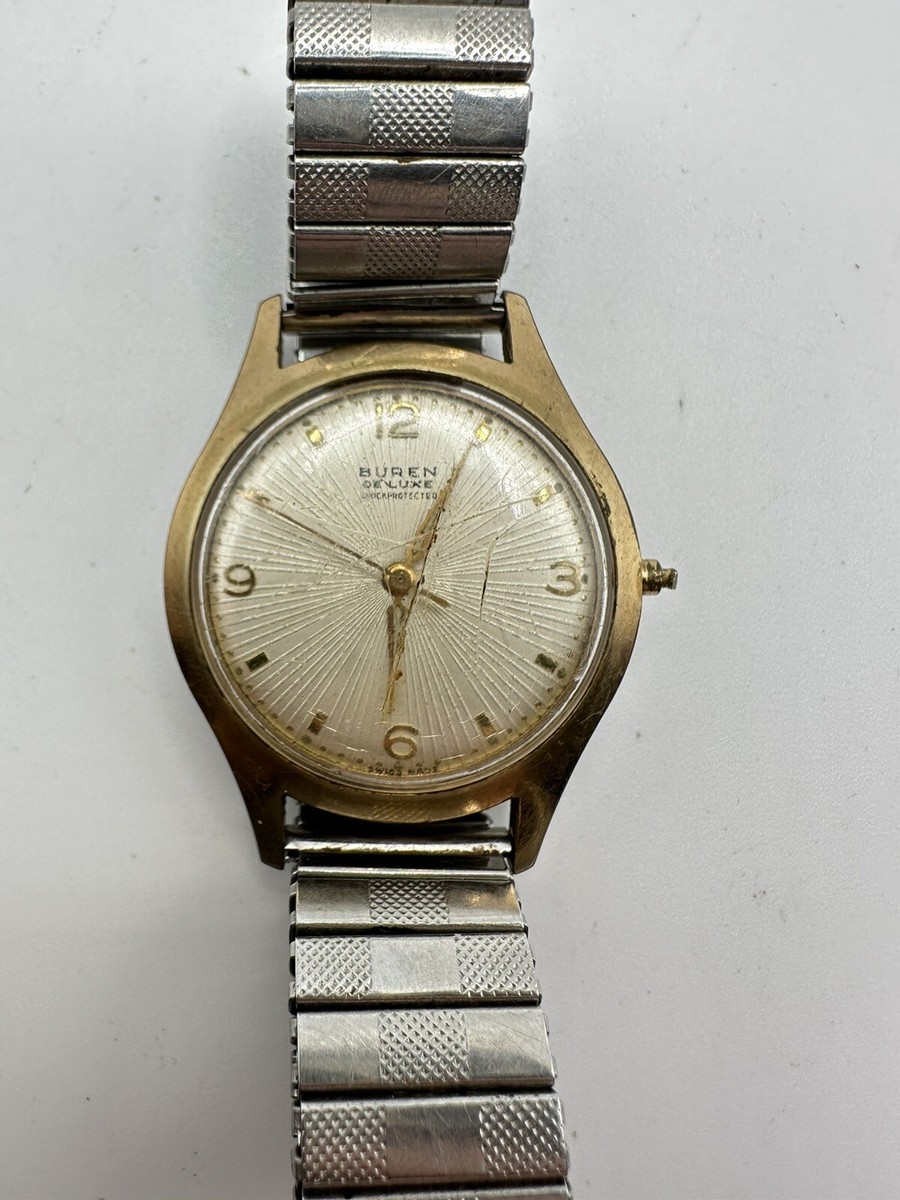 Buren Deluxe 21 Jewels 35mm Mechanical Wind Project Men's Watch