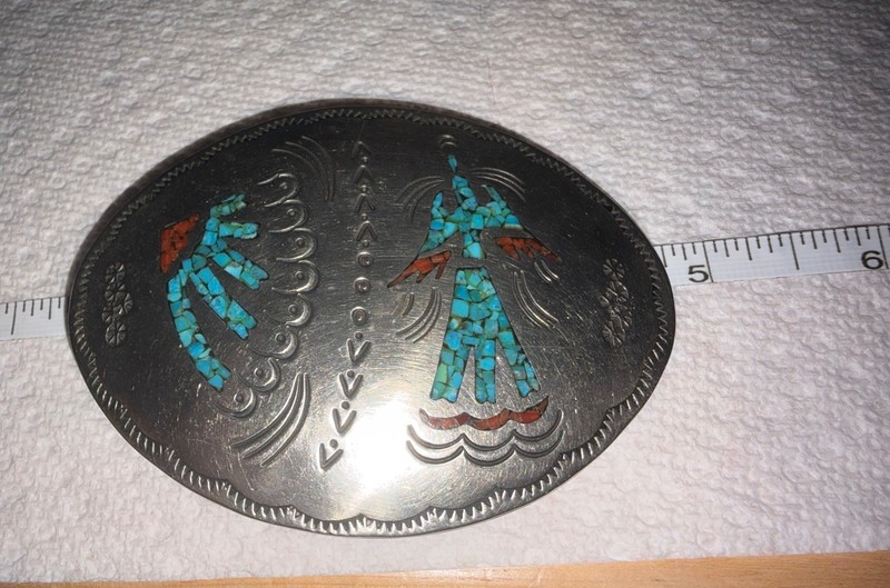 Vintage Southwestern Belt Buckle Marked HB   Very Nice!!!