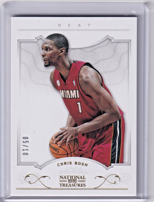 2012-13 Panini National Treasures - Chris Bosh #65 Gold Holofoil 05/10 Heat