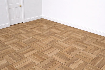 1:12 Scale Dolls House Miniature – Light Oak Wood Herringbone Flooring Sheets x2 - Image 1 of 3