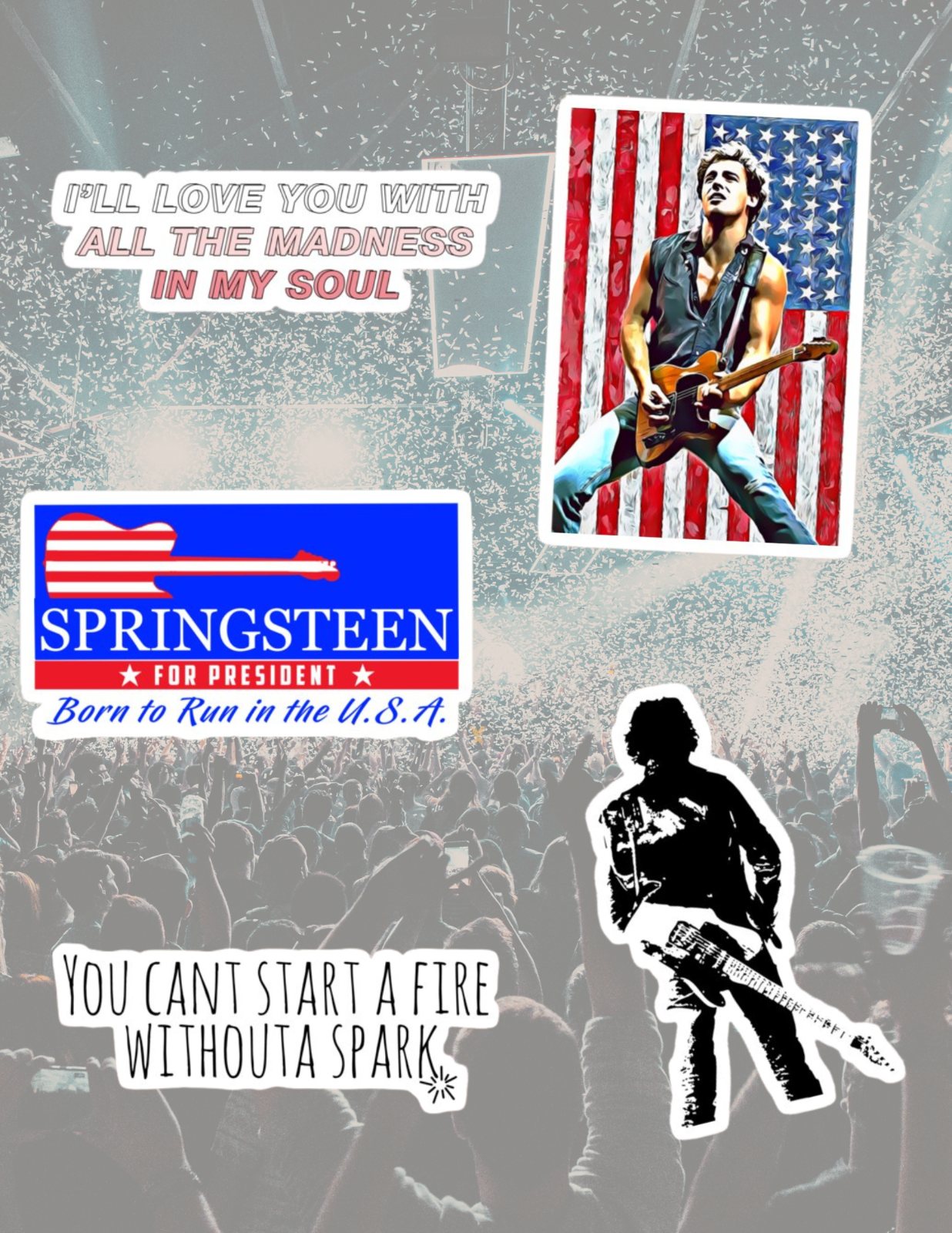 Bruce Springsteen 5pc Stickers Pack | eBay