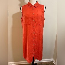 Quick Silver reddish orange beachy shirt dres...