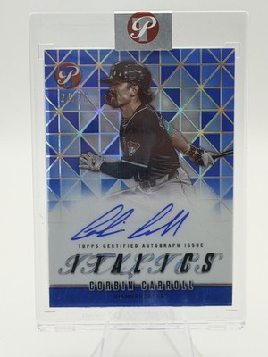 CORBIN CARROLL 2025 TOPPS PRISTINE ITALICS  #I-CC BLUE REFRACTOR  /75 ARIZONA!