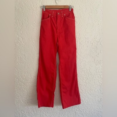   Maverick  1970s RARE Vintage Contrast Stitch Red Western Jeans
