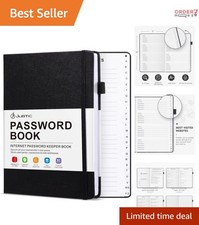 Password Book with Alphabetical Tabs Large 7x10 Inch Organizer for Seniors