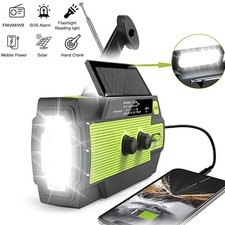 Solar/Hand Crank Flashlight w/ AM/FM Radio, and Phone Charger