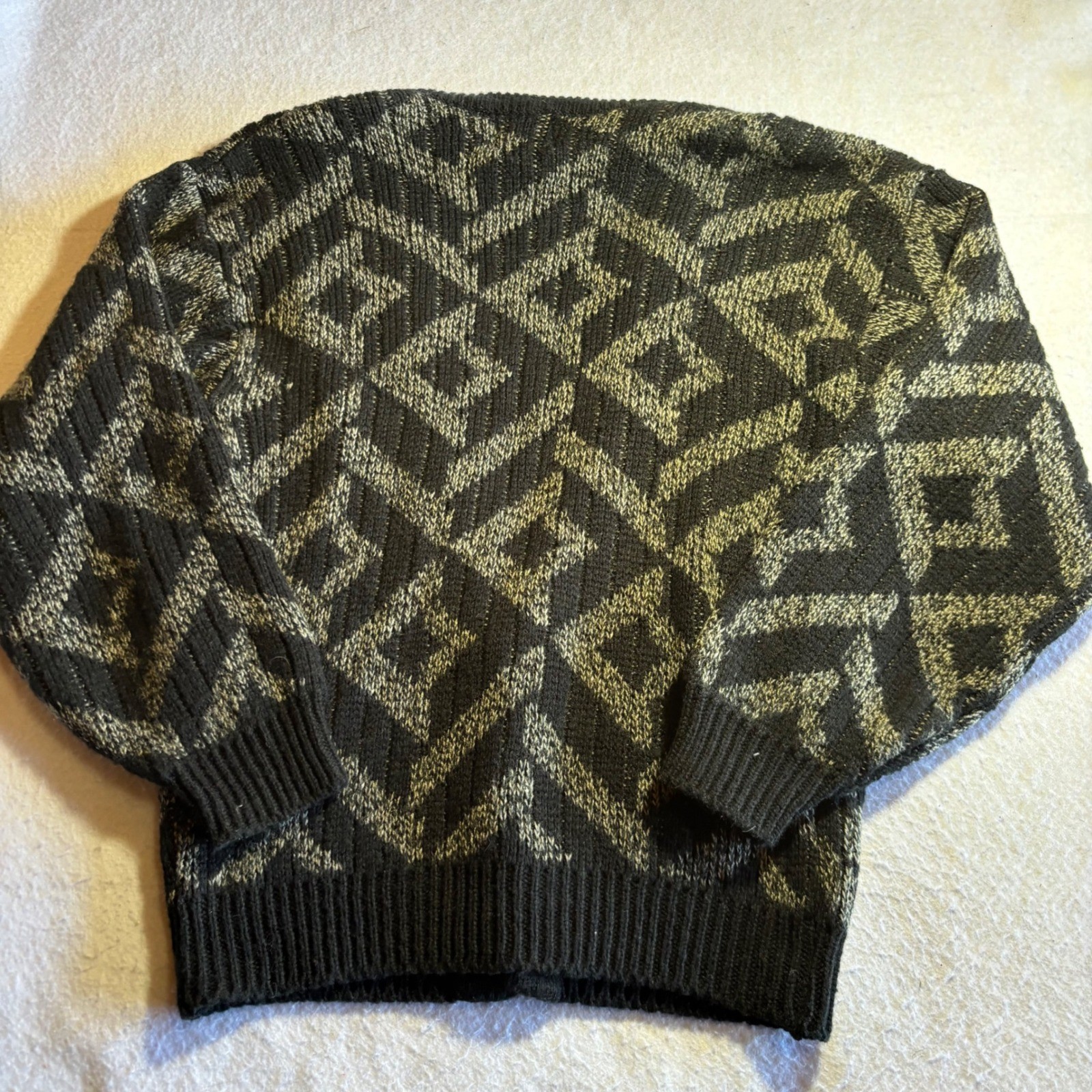 Mens Geometric Pattern Button Front Cardigan Swea… - image 6