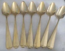 7 Gold Plated 6" Sugar Spoons Stainless Steel Gold Plated HIC(Harold Import Co)