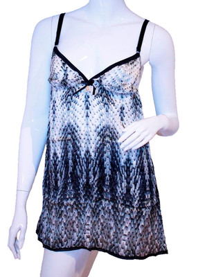 ROBERTO CAVALLI Lingerie Animal Print LACE Teddy CAMISOLE Dress SILK ( XS )