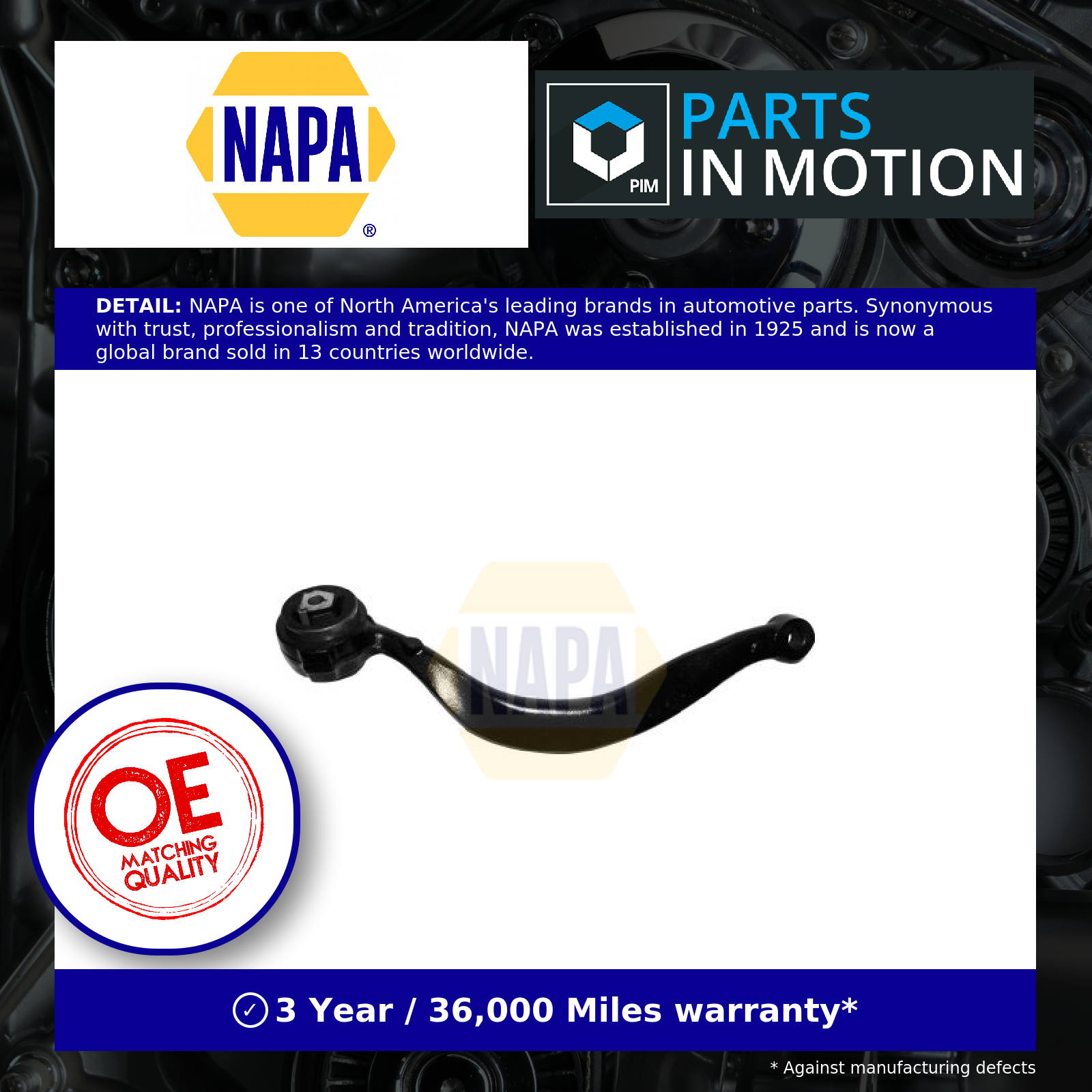 Wishbone / Suspension Arm Front Right NST2213 NAPA Track Control 31121096170 New - Image 2