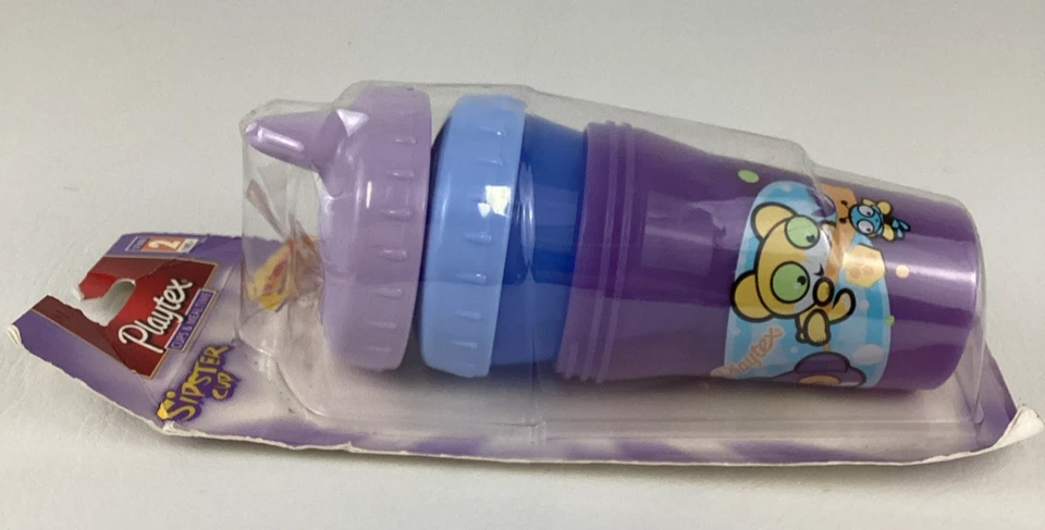 Juego de 2 tazas Playtex Sipster etapa 2 caño cónico fino vintage 2003 Sippy Foto 4 de 4