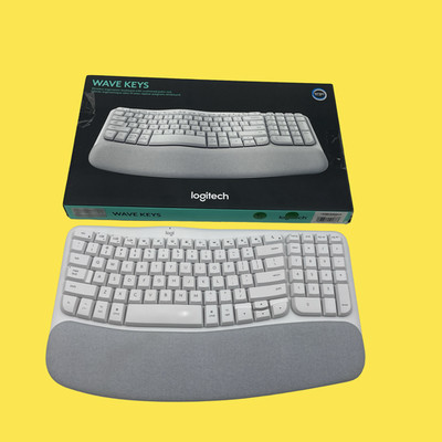 NO DONGLE Logitech Wave Keys for Mac Ergonomic Keyboard White #UMP2187 VK