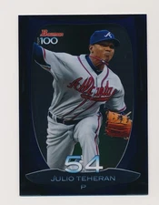 JULIO TEHERAN ⚾ 2013 Bowman Chrome Top 100 Prospects Insert #BTP-54 Braves