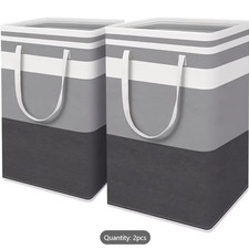 2pcs Set Of 75L Large Laundry Basket, Freestanding Laundry Hampers, Collapsible