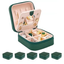KElofoN Travel Jewelry Case with Mirror - Small Organizer Box for Green-5