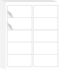 2" x 4" Label Stickers, Printable White 10 per Sheets Total 300 Labels, for Lase