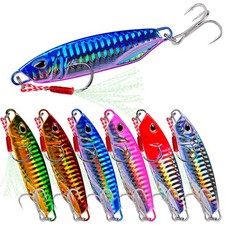 6pcs Metal Fishing Bait 10g-50g Sea Lead Jig Lifelike Fish Lure Bass Hook LF094