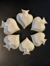 Vintage O & E.G. Royal Austria White Porcelain Luster Open Salt Dips Set Of (6)