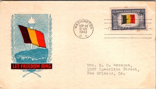 S07-8968, WWII OVERRUN COUNTRIES: BELGIUM, FDC